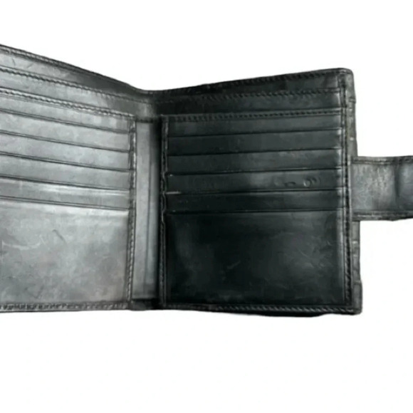 Gucci Black Leather Authentic Gucci GG Pattern Folding Wallet W/Dustbag - Picture 8 of 11